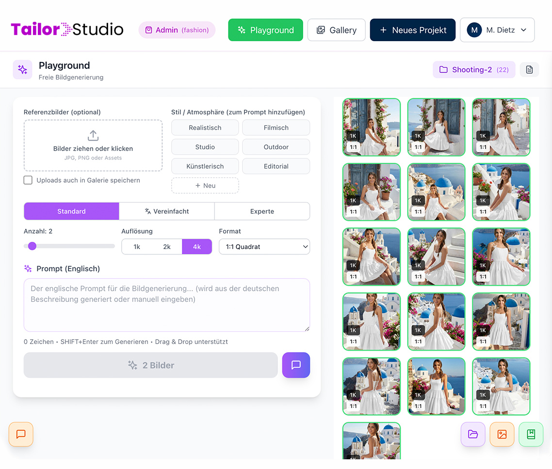 Vorschau der Plattformoberfläche